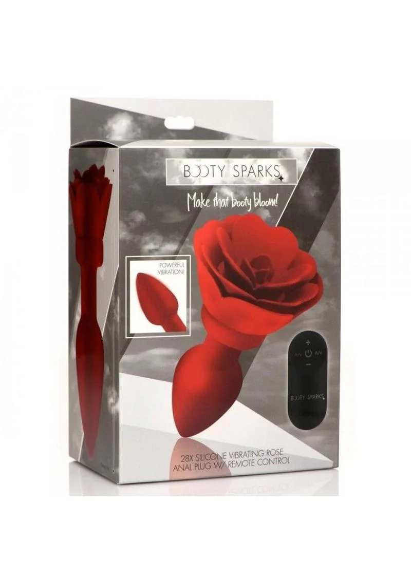 Booty Sparks 28x Rechargeable Silicone Vibrating Rose Anal Plug with Remote Control - Image 10