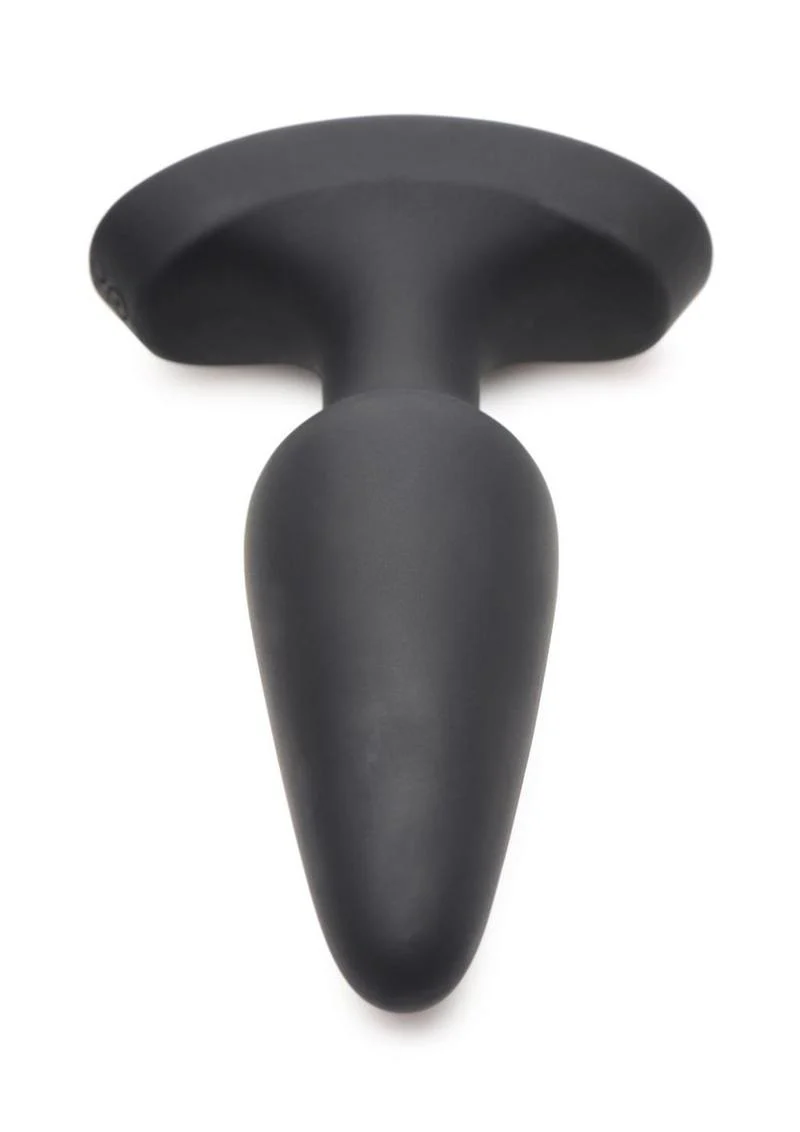 Booty Sparks Laser Heart Rechargeable Silicone Anal Plug with Remote Control - Medium - Black with Red Lights - Image 3