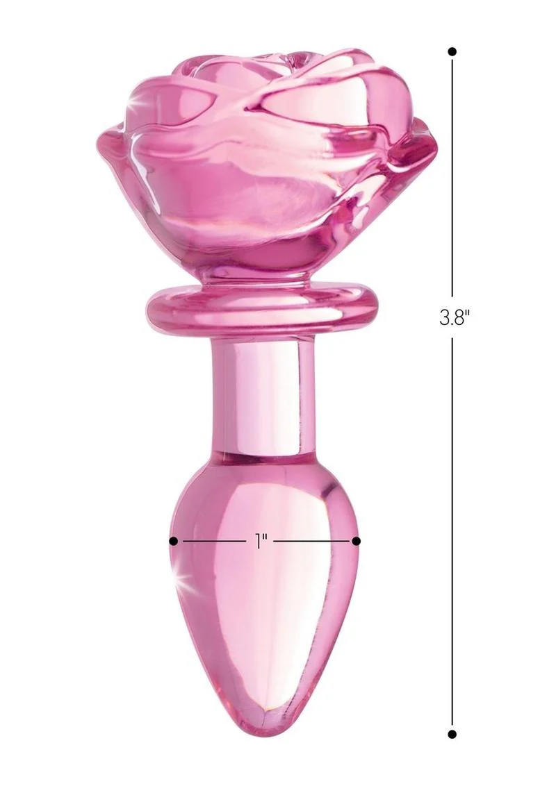 Booty Sparks Pink Rose Glass Anal Plug - Image 4