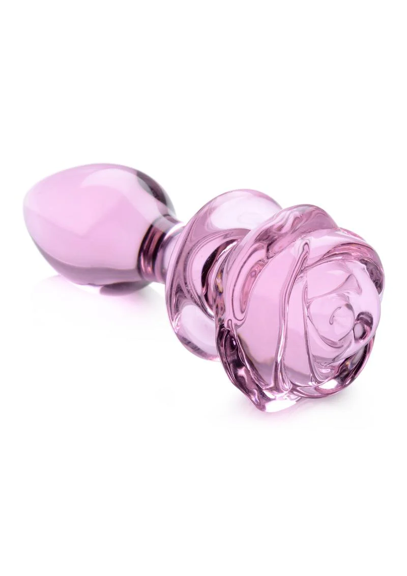 Booty Sparks Pink Rose Glass Anal Plug - Image 5