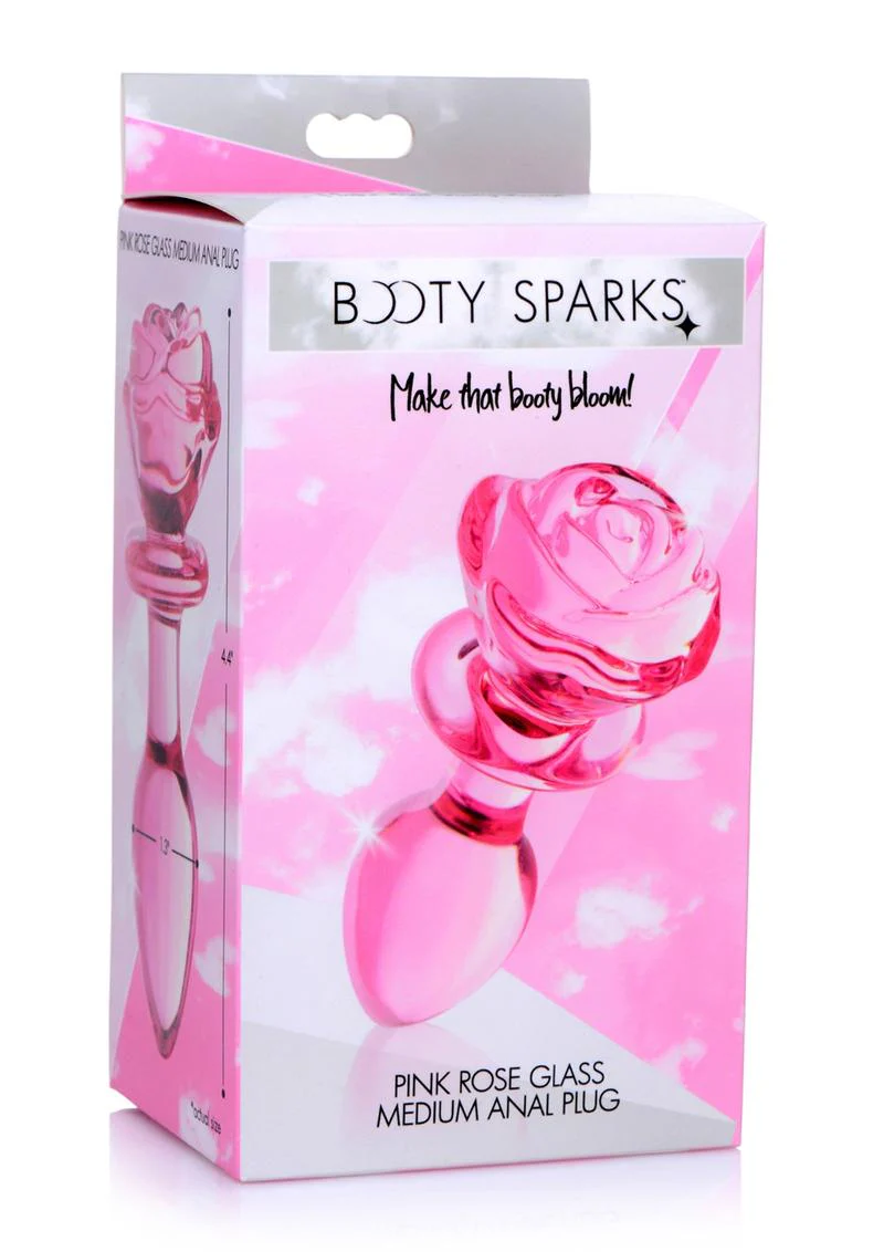 Booty Sparks Pink Rose Glass Anal Plug - Image 6