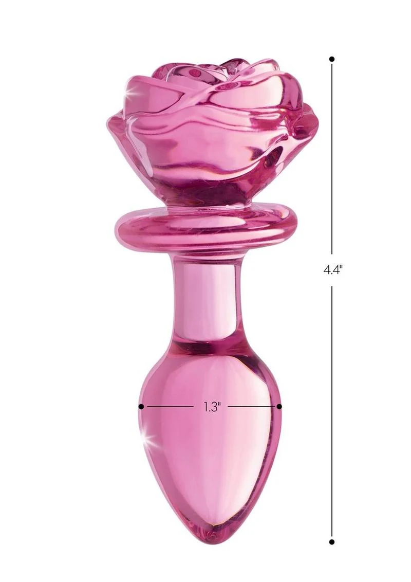 Booty Sparks Pink Rose Glass Anal Plug - Image 8