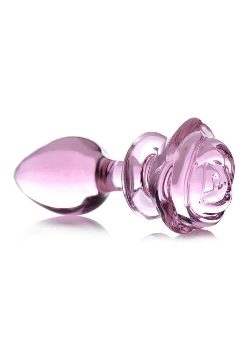 Booty Sparks Pink Rose Glass Anal Plug - Image 9