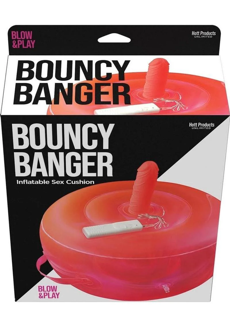 Bouncy Banger Inflatable Cushion with Wire Controller Vibrating Silicone Dildo - Image 2