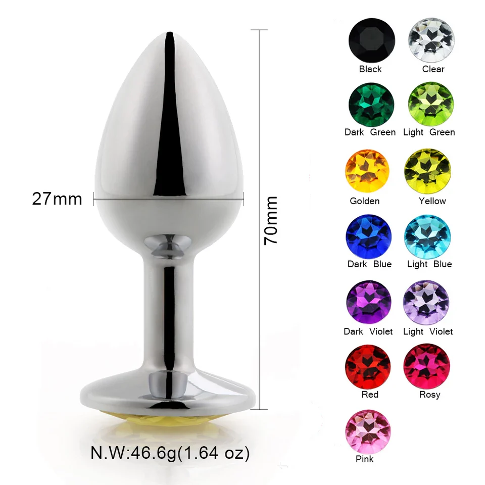 Butt Plug Metal Anal Plug Set of 3 with Gems - Image 5
