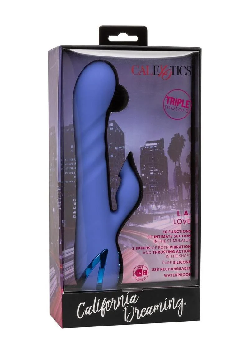California Dreaming L.a. Love Rechargeable Silicone Vibrator with Clitoral Stimulator - Image 2