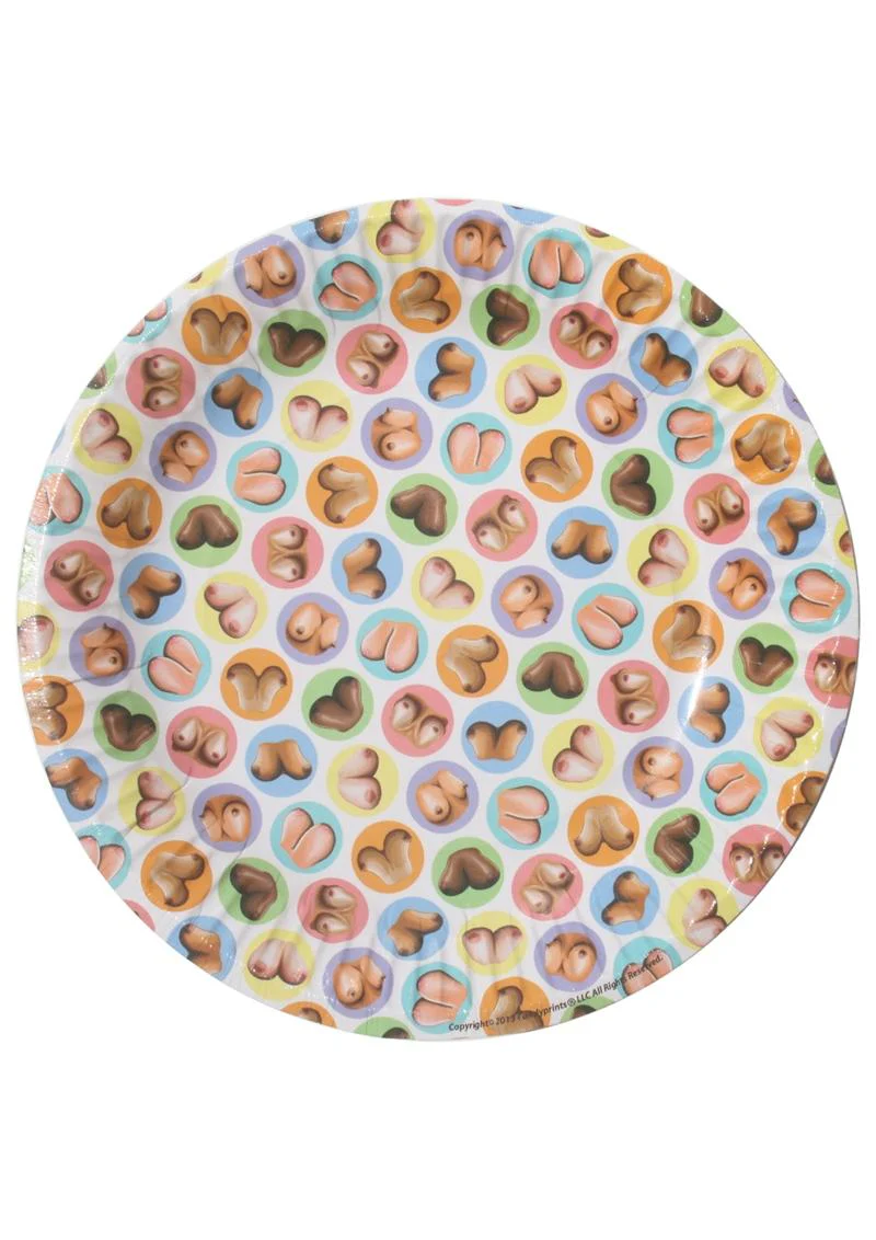 Candyprints Dirty Dishes Boob Paper Plates