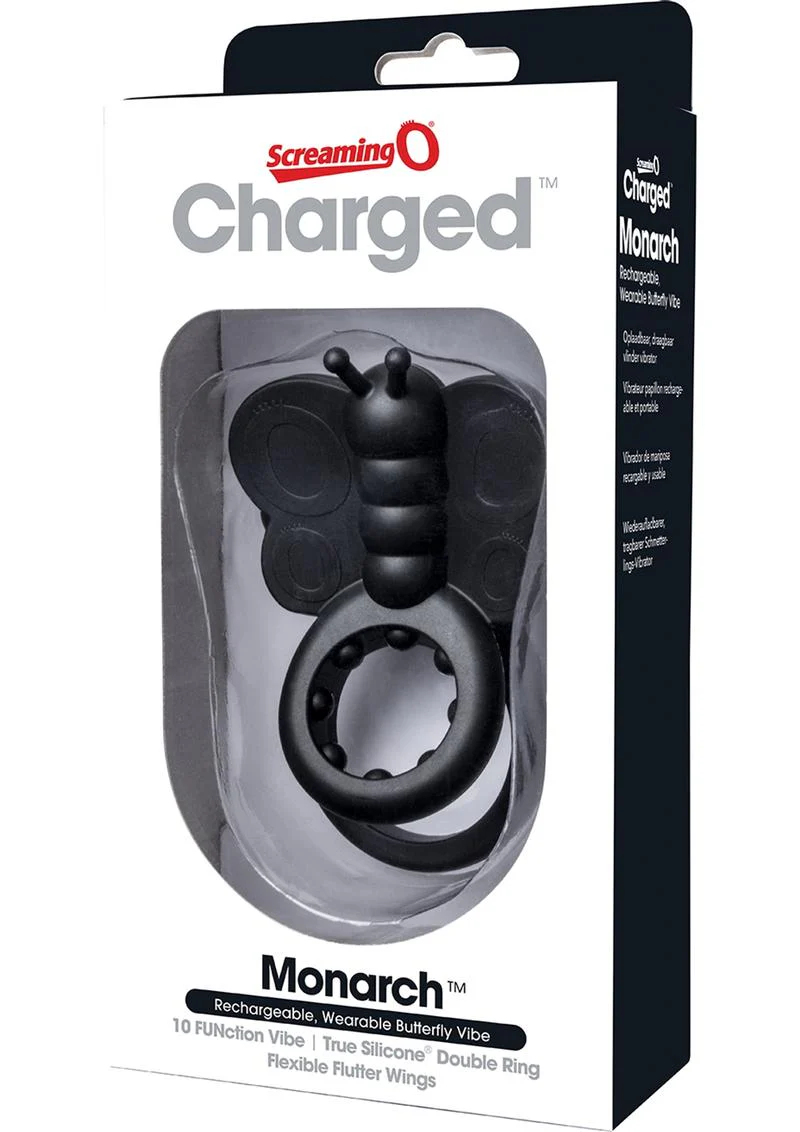 Charged Monarch USB Rechargeable Butterfly Vibe Silicone Cock Ring Waterproof - Image 2