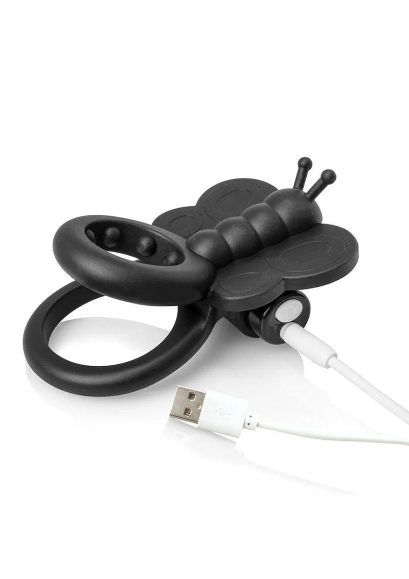 Charged Monarch USB Rechargeable Butterfly Vibe Silicone Cock Ring Waterproof - Image 4