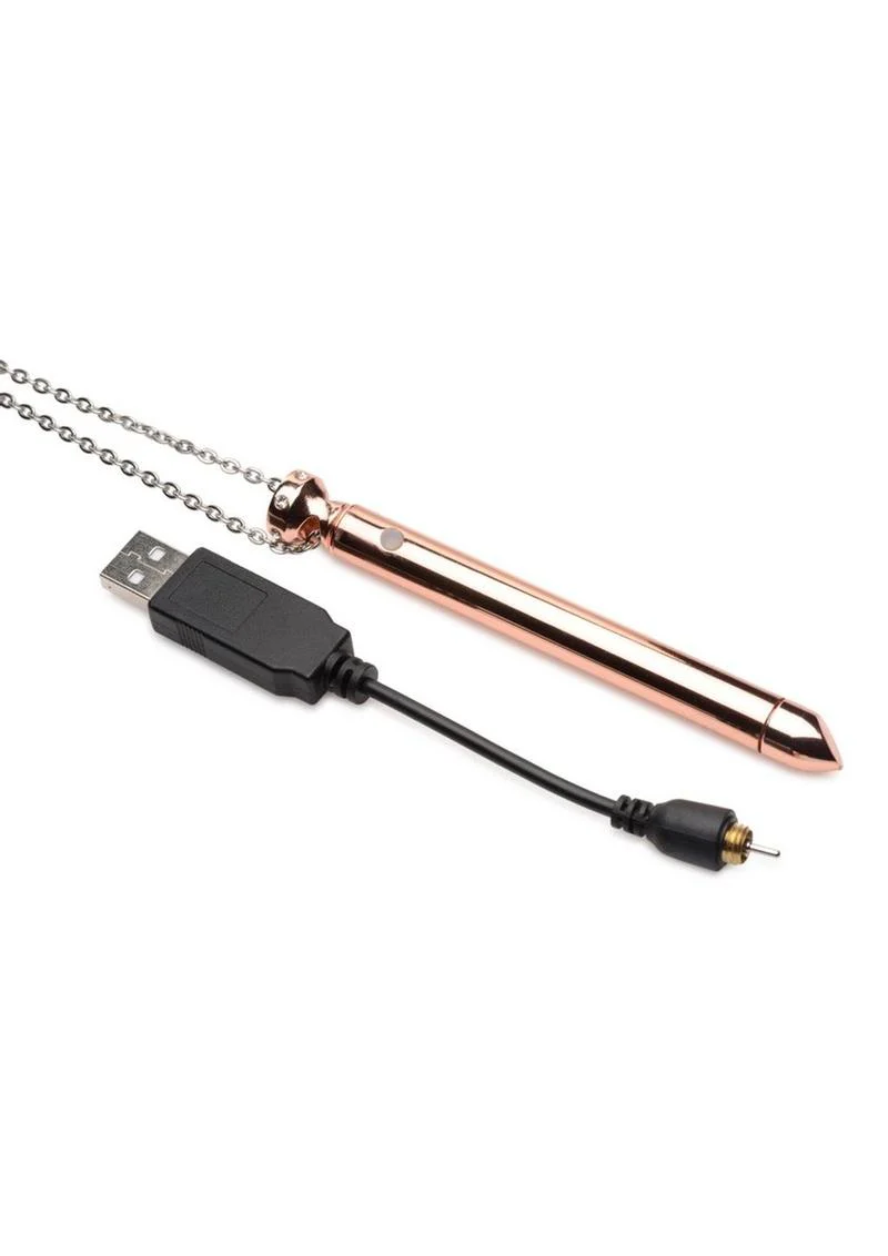 Charmed Rechargeable Stainless Steel 7x Vibrating Necklace - Image 8