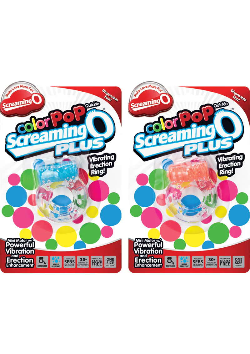 Color Pop Quickie Screaming O Plus Silicone Vibrating Cock Ring - Image 2
