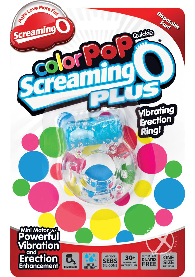 Color Pop Quickie Screaming O Plus Vibrating Ring Silicone Cock Ring - Image 2