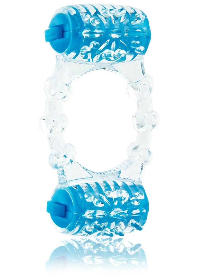 Color Pop Quickie Two-O Silicone Dual Vibrating Cock Ring - Image 4
