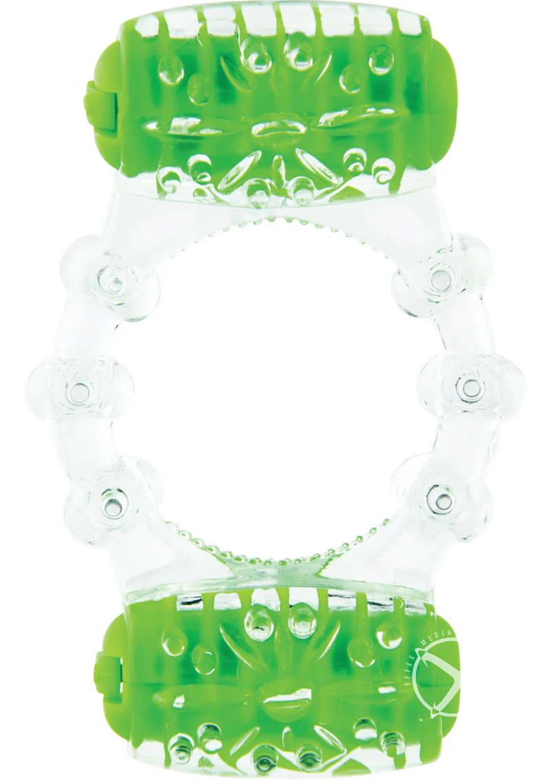 Color Pop Quickie Two-O Silicone Dual Vibrating Cock Ring - Image 5