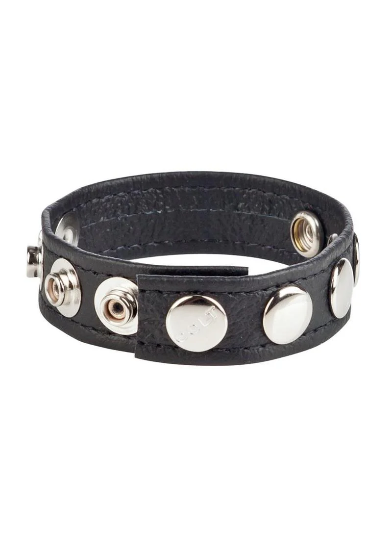 Colt Leather C/B Strap Adjustable 5 Snap Cock Ring - Image 3