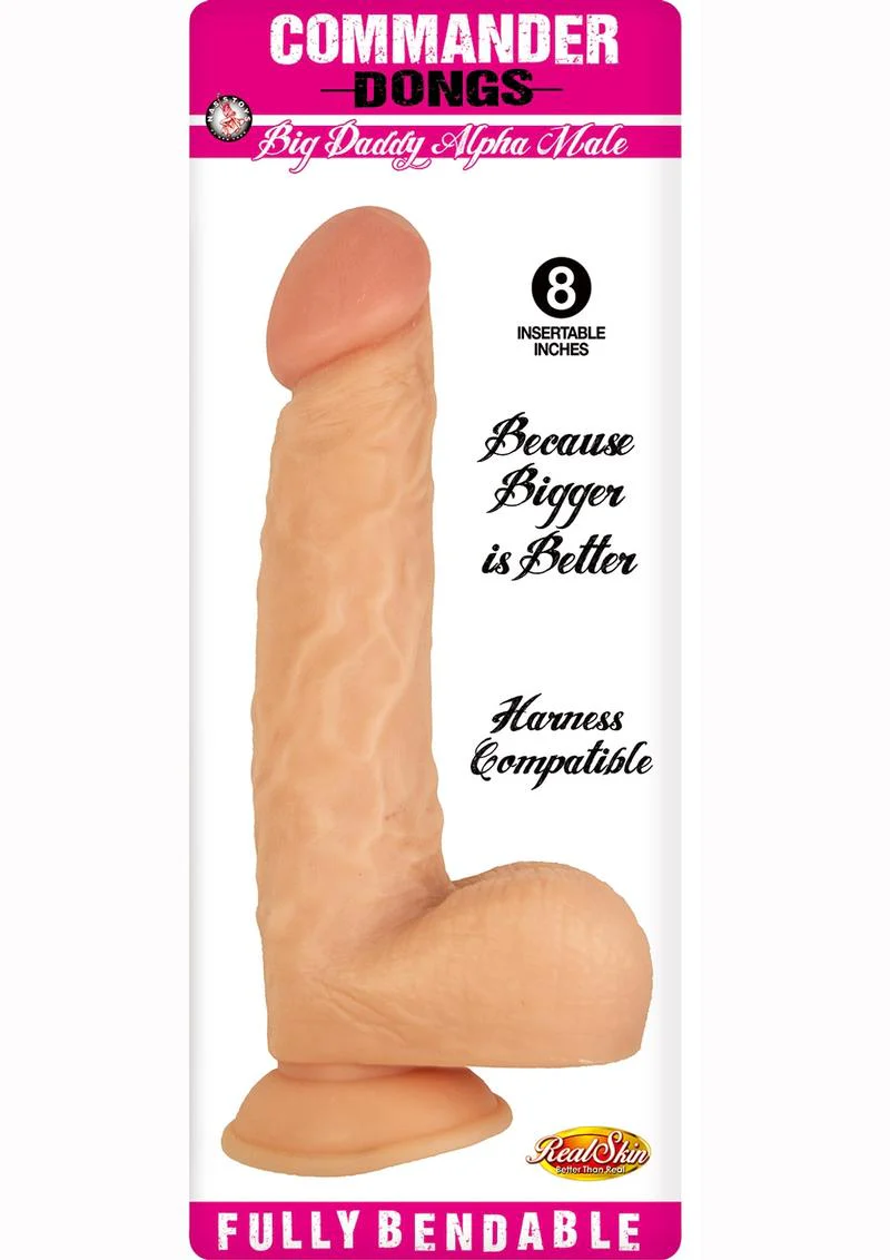 Commander Dongs Big Daddy Alpha Male Bendable Dildo with Balls - Image 2