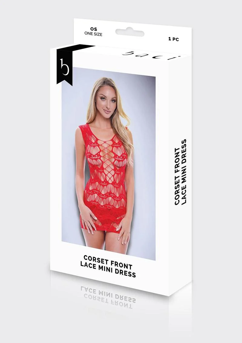 Corset Front Lace Mini Dress - Image 3