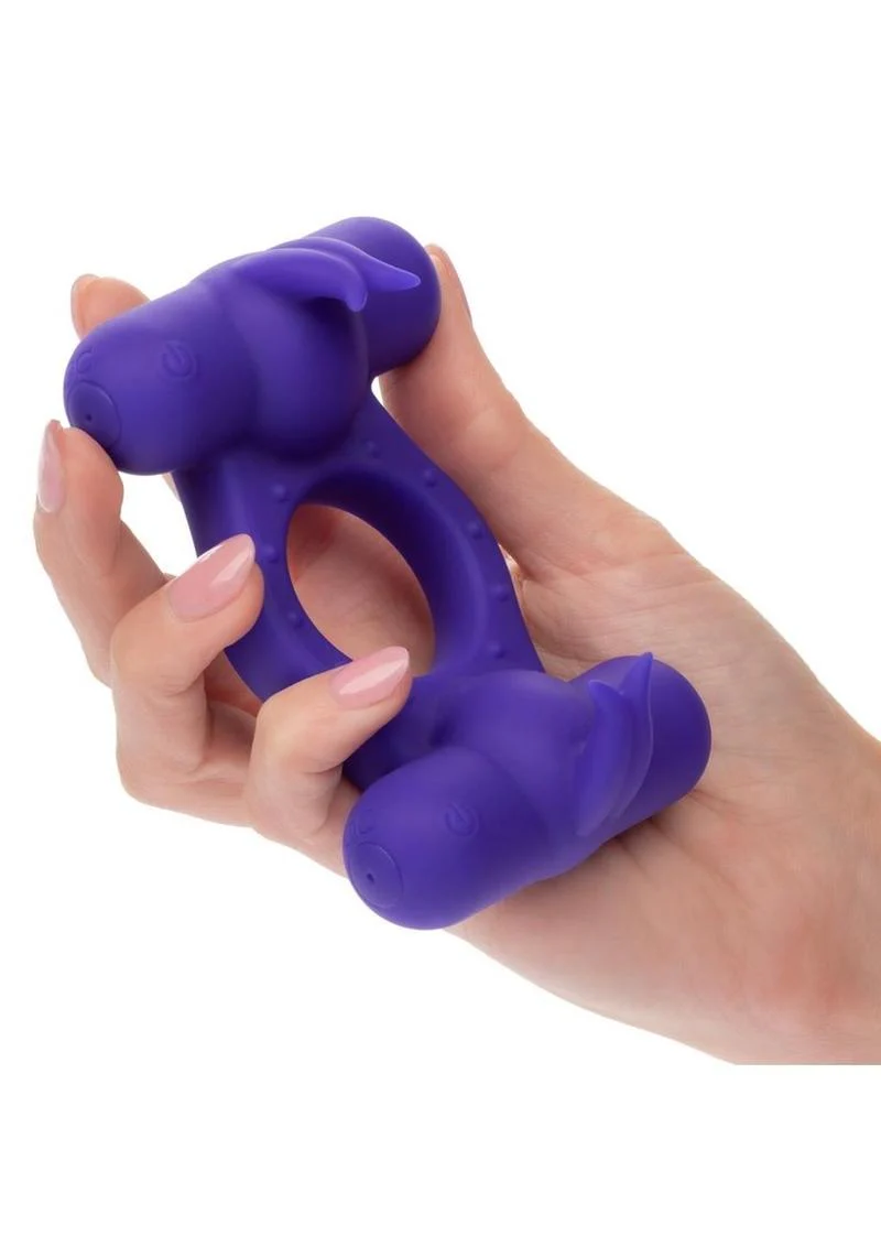 Couple's Enhancers Silicone Rechargeable Triple Orgasm Enhancer - Image 4