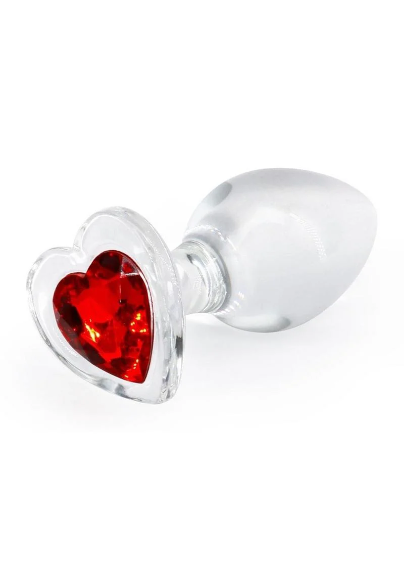 Crystal Desires Red Heart Glass Anal Plugs - Image 5