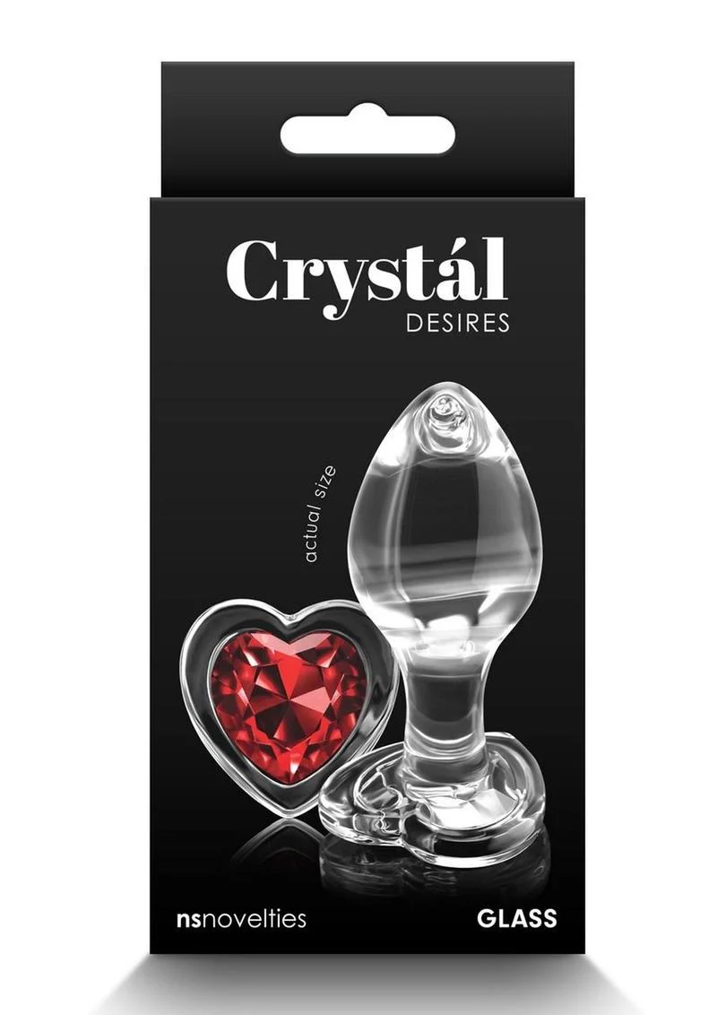 Crystal Desires Red Heart Glass Anal Plugs - Image 6