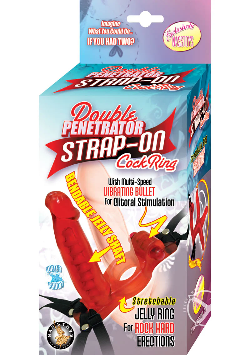 Double Penetrator Strap-On Vibrating Cock Ring - Image 4