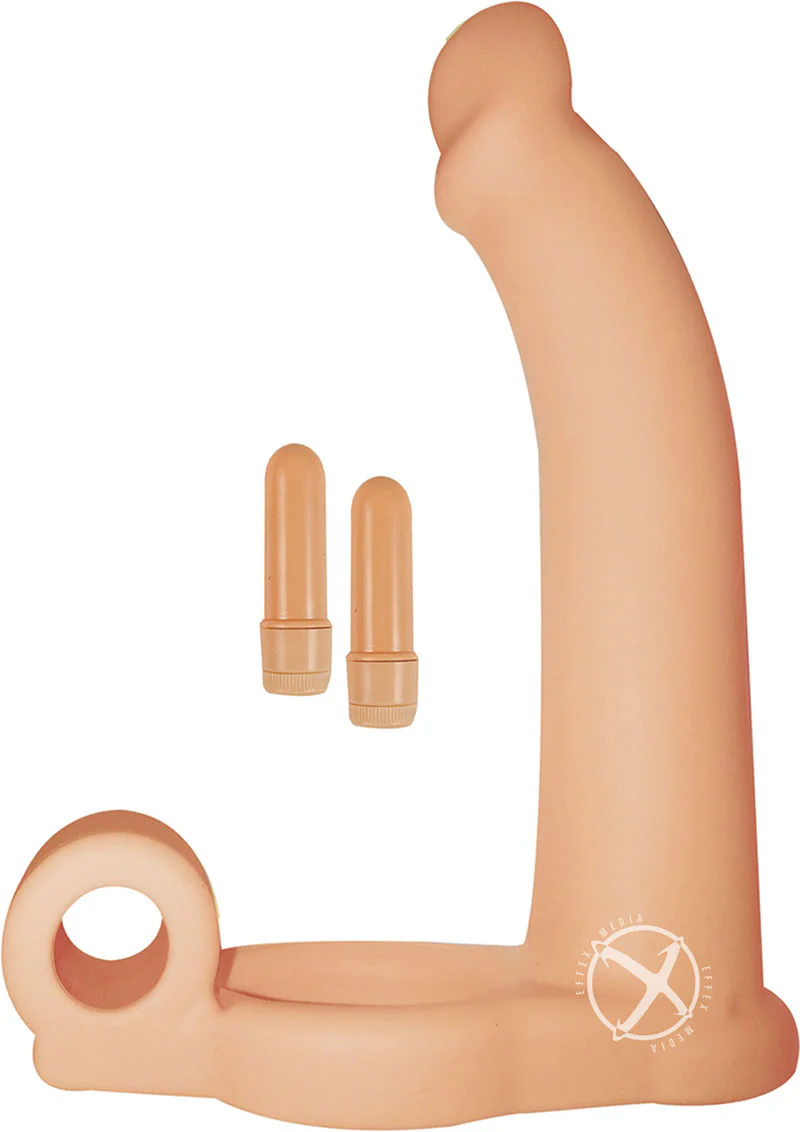 Double Penetrator Studmaker Silicone Vibrating Cock Ring - Image 3