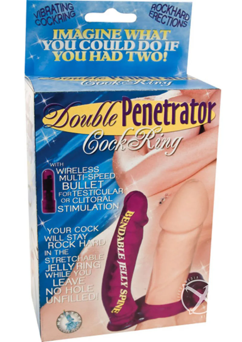 Double Penetrator Vibrating Cock Ring with Bendable Dildo - Image 4