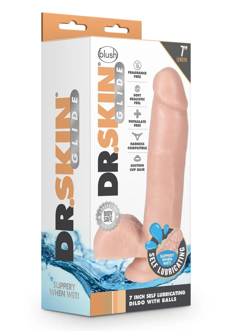 Dr. Skin Glide Self Lubricating Dildo with Balls - Image 10
