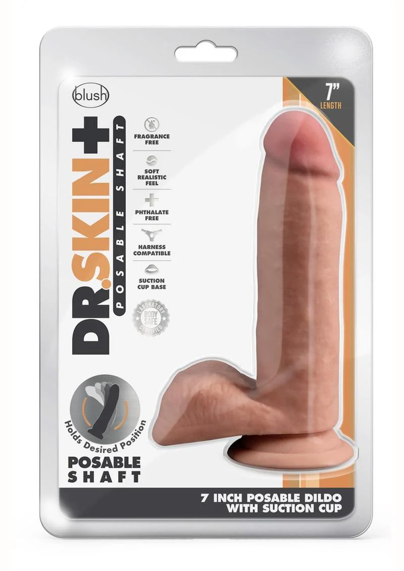 Dr. Skin Plus Posable Dildo with Balls and Suction Cup - Image 14