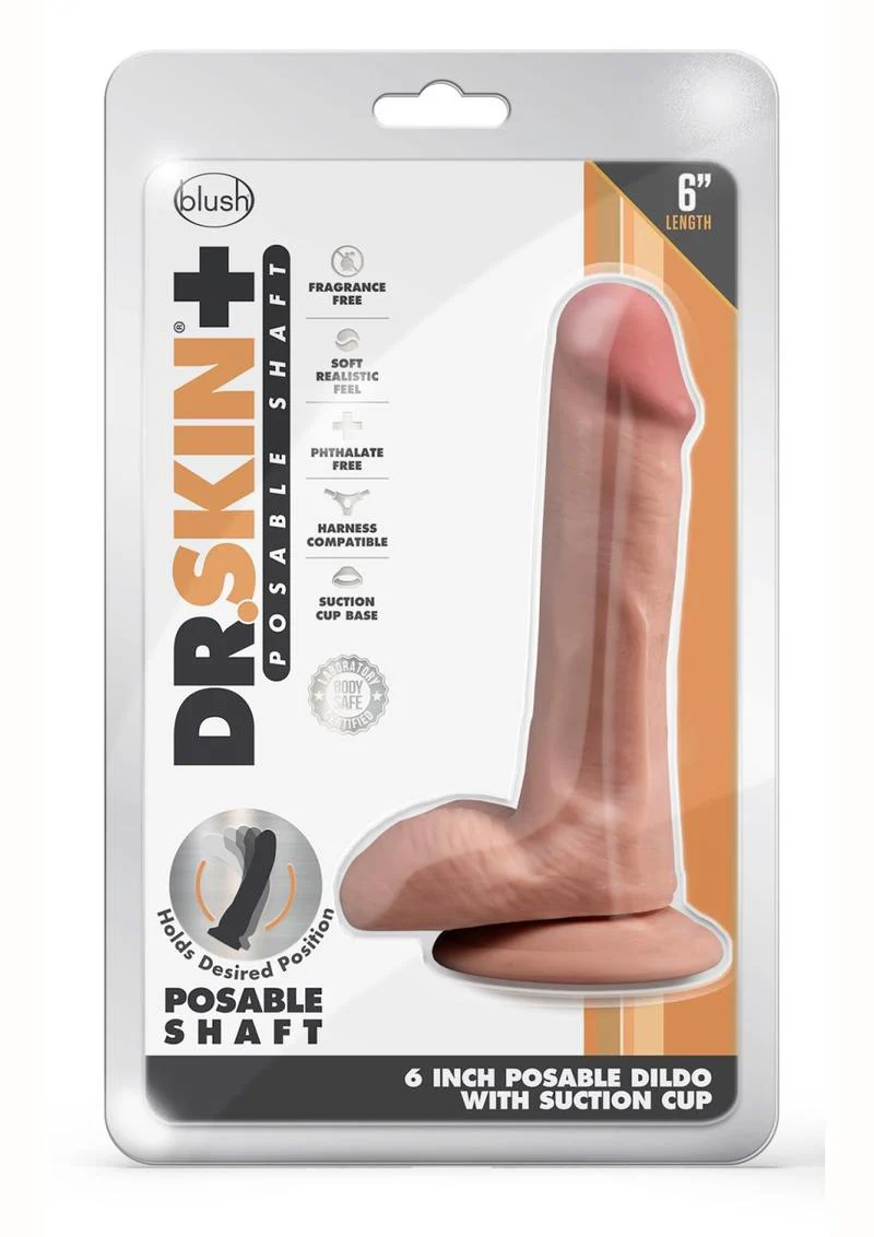 Dr. Skin Plus Posable Dildo with Balls and Suction Cup - Image 2