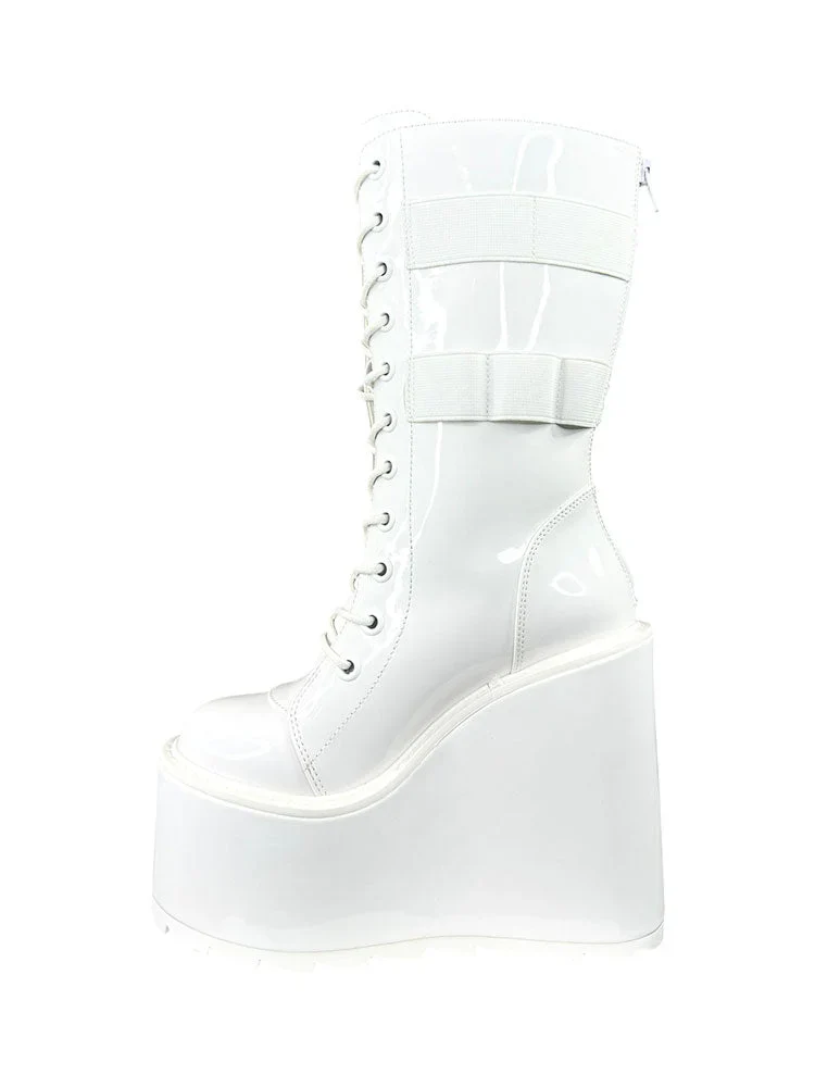 DUNE DESERT - WHITE PATENT BOOTS - Image 2