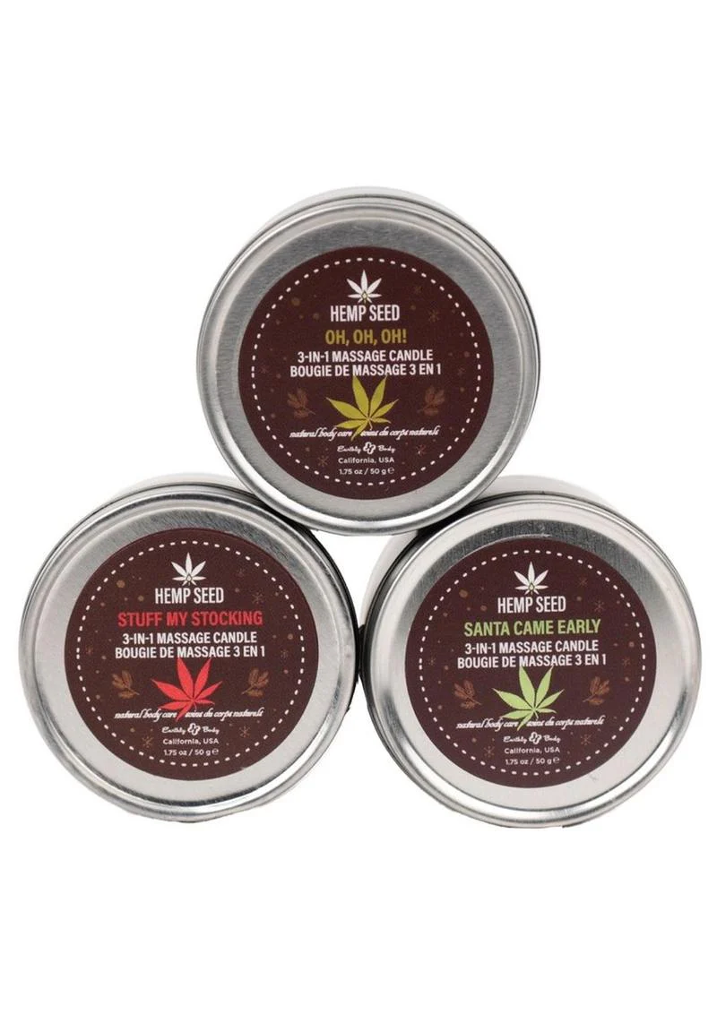 Earthly Body 2024 Hemp Seed 3 In 1 Holiday Xmas Candle Trio - Image 2