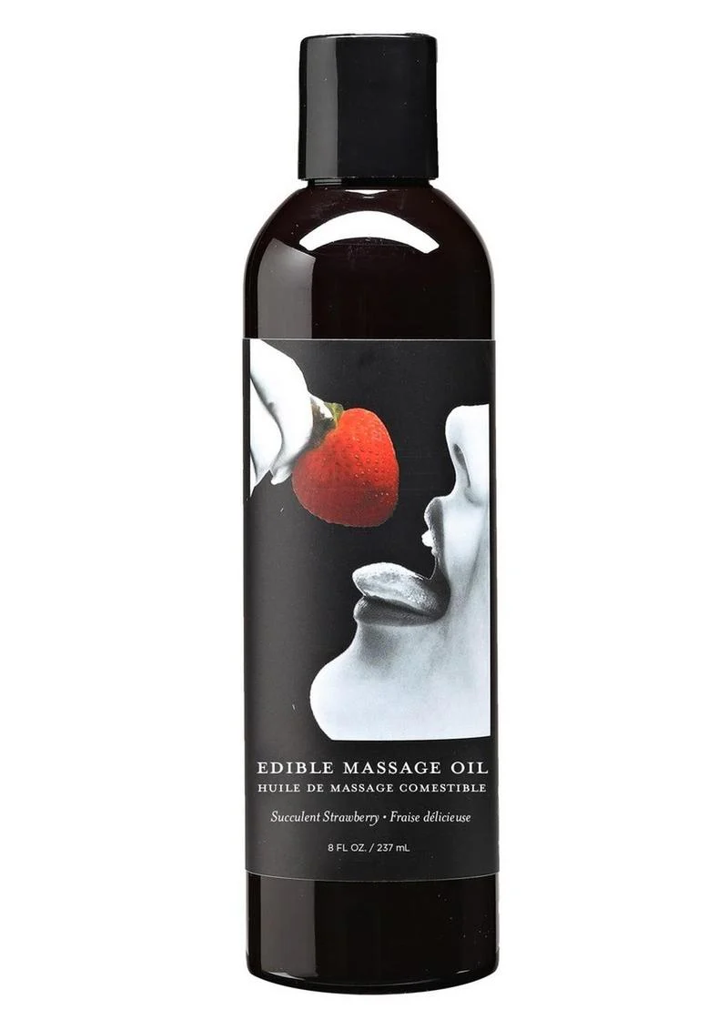 Earthly Body Hemp Seed Edible Massage Oil Succulent Strawberry - Image 2