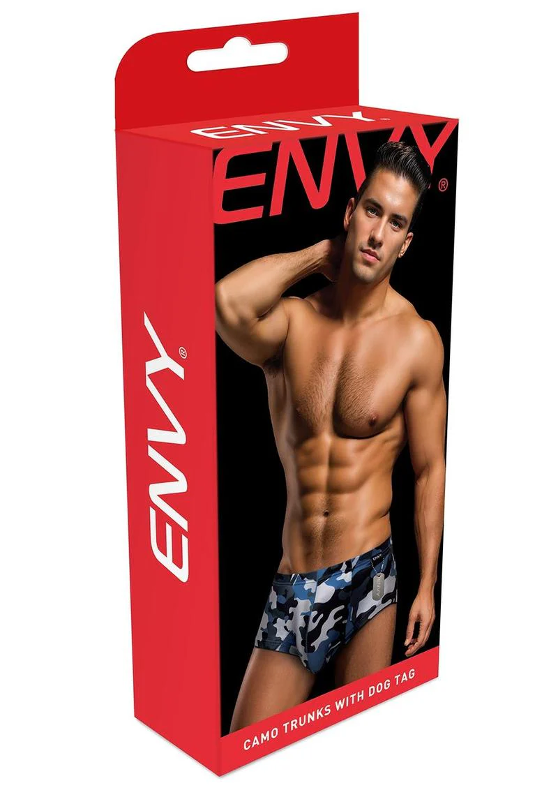 Envy Camo Trunks W/Dog Tag-Camo/Nav-Lxl - Image 3