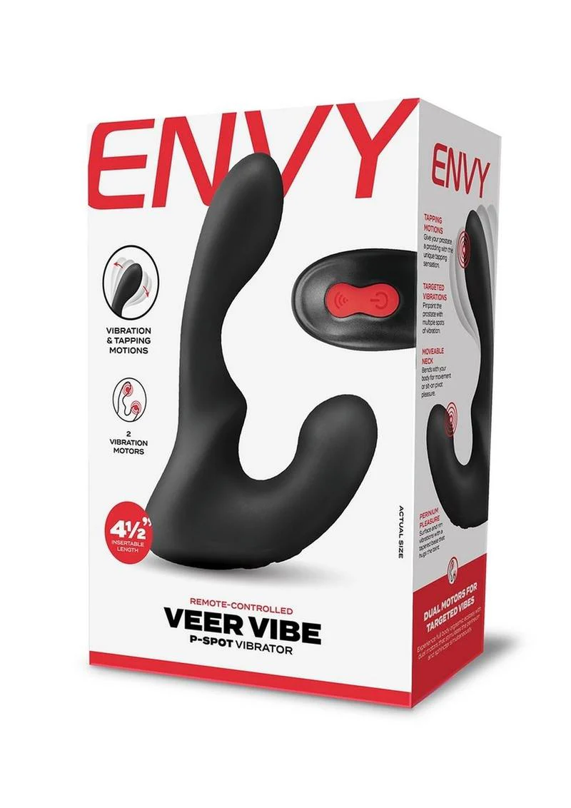 Envy Toys Veer Vibe Remote Controlled Rechargeable Silicone P-Spot Vibrator - Image 2