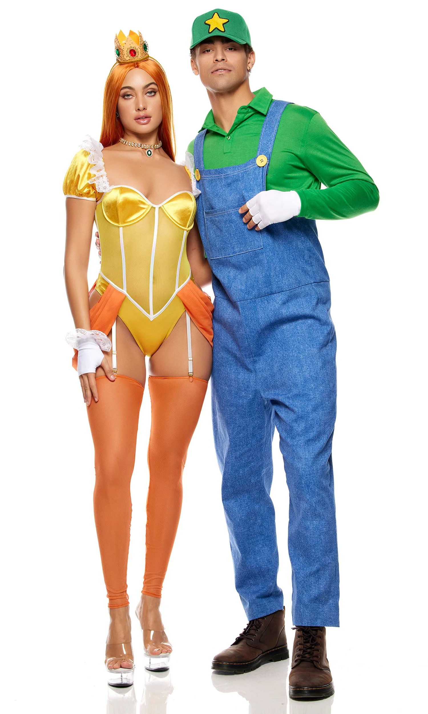 Epic Gamer Green Overalls Costume Set - Long-Sleeve Shirt, Hat, Gloves - Image 5