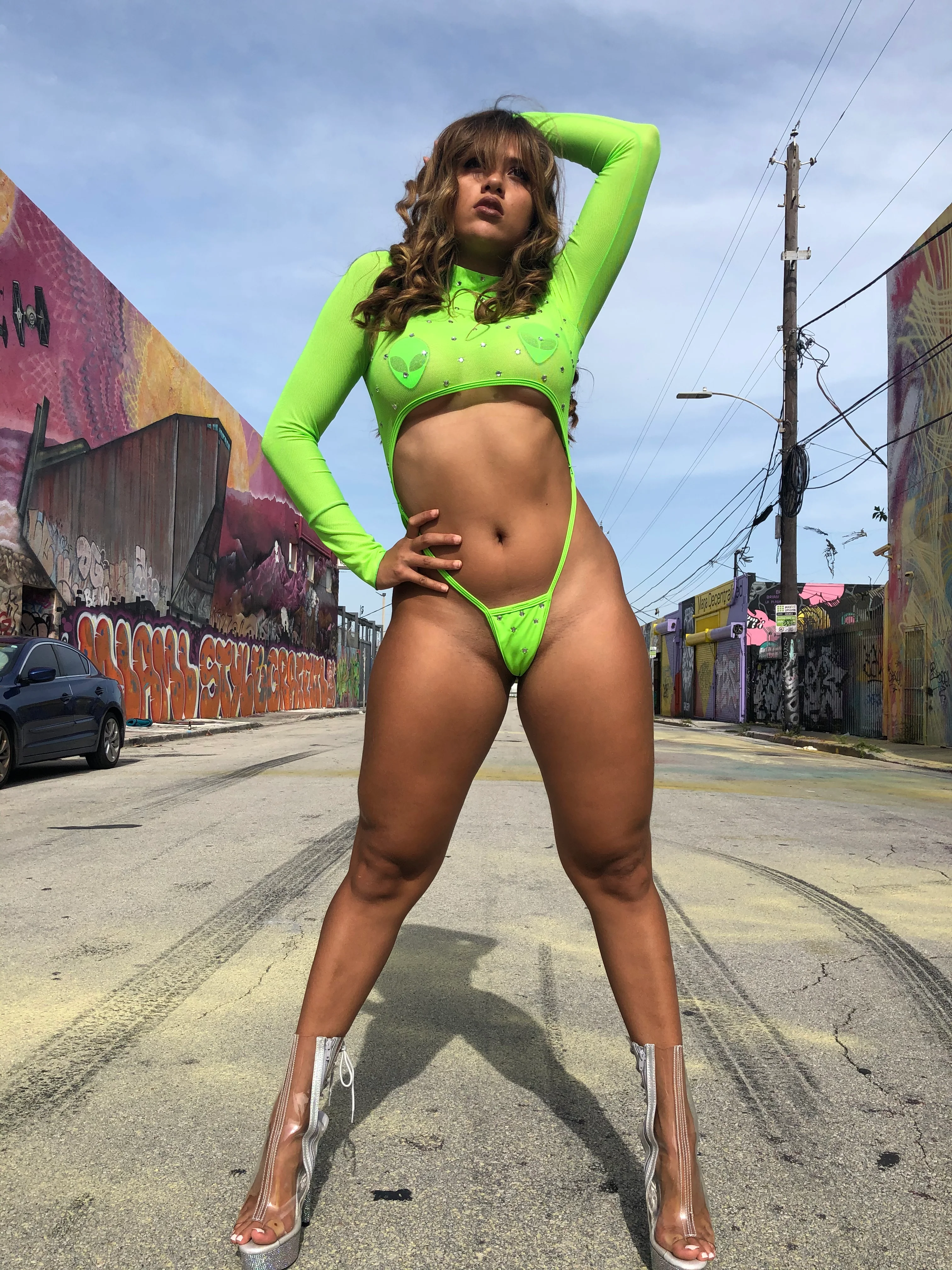 Exclusive Long Sleeved Monokini PT45S with Bling by Playthings - Image 8