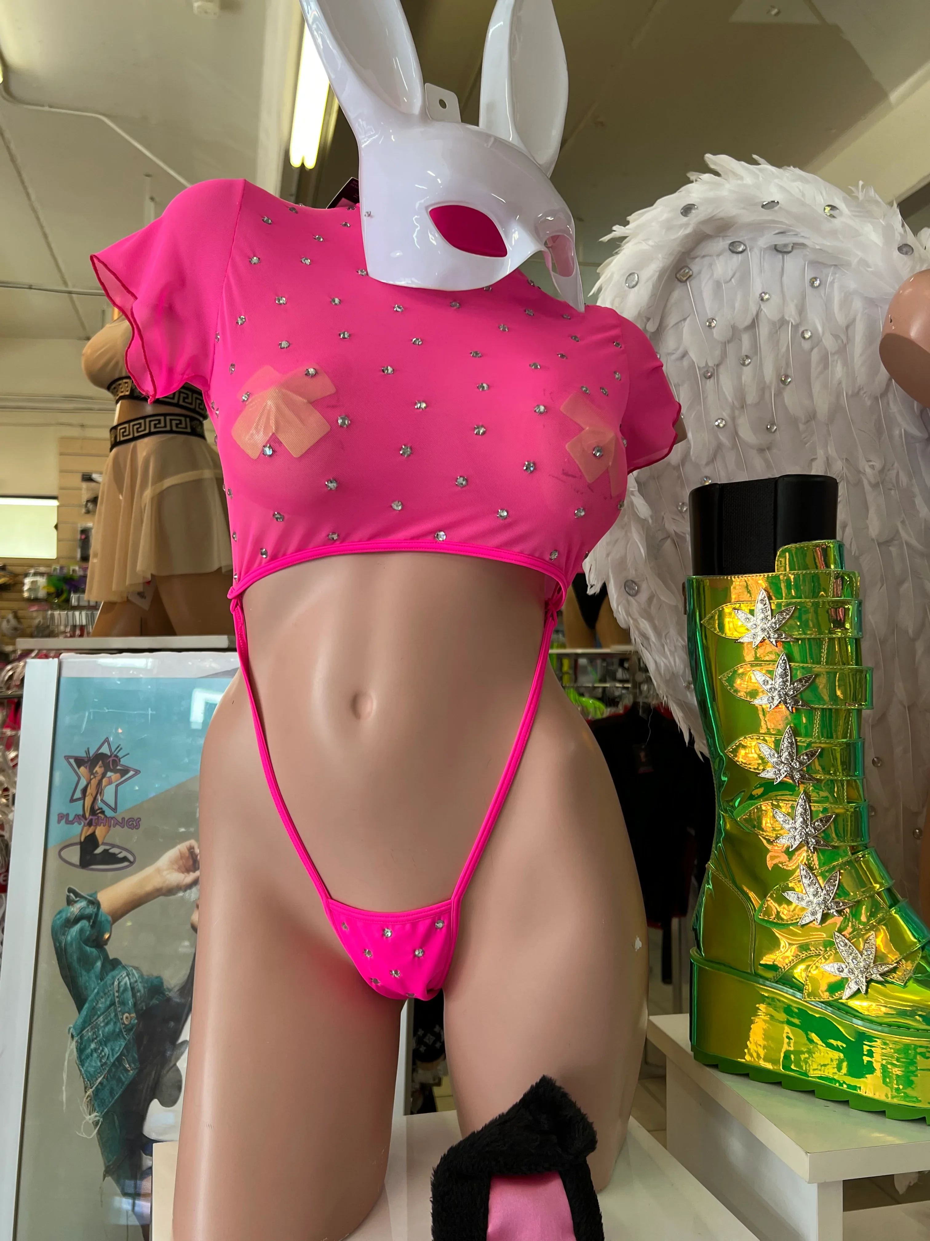 Exclusive Slingshot Mesh Romper w/Rhinestones - Image 8