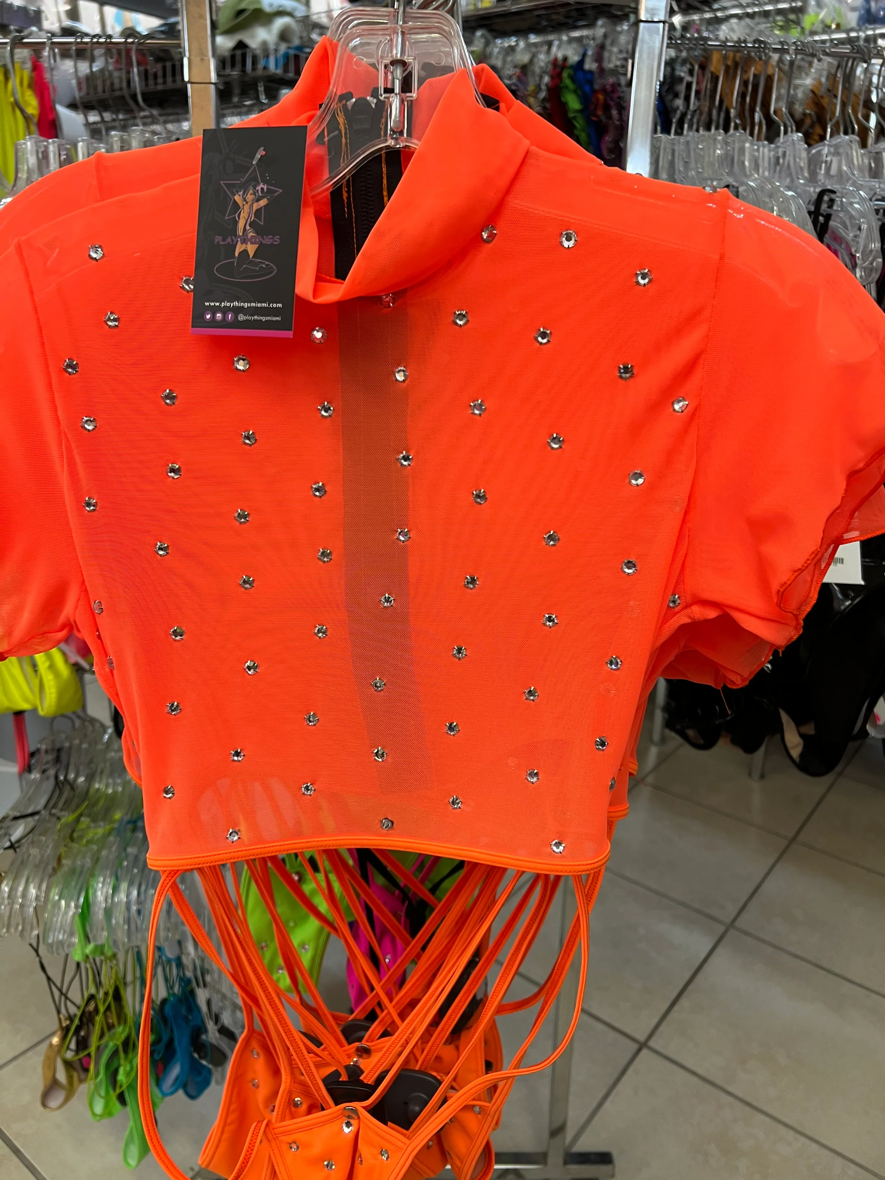 Exclusive Slingshot Mesh Romper w/Rhinestones - Image 6