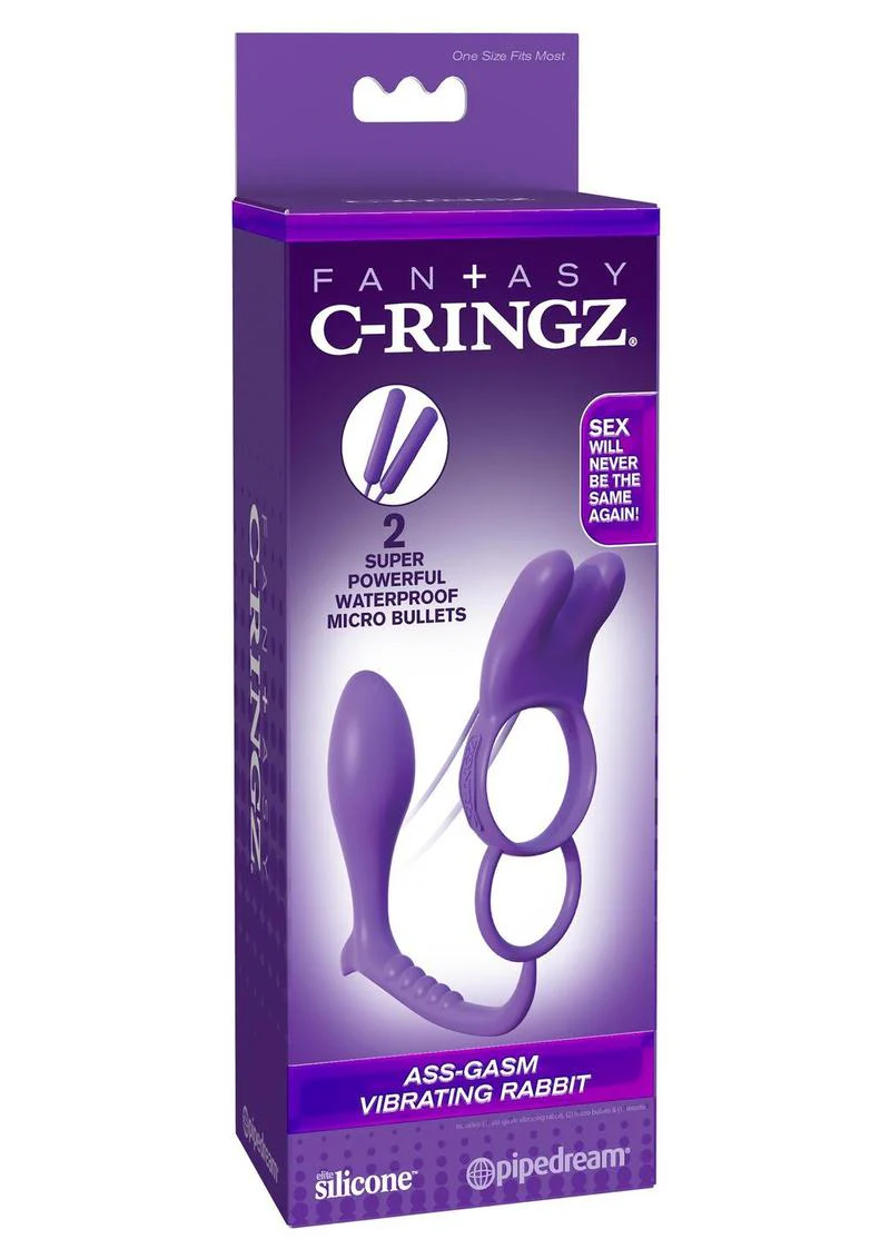Fantasy C-Ringz Ass-Gasm Silicone Vibrating Rabbit and Cock Ring - Image 2