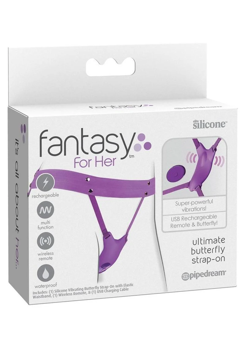Fantasy For Her Ultimate Butterfly Silicone Strap-On with Remote Control - Image 2