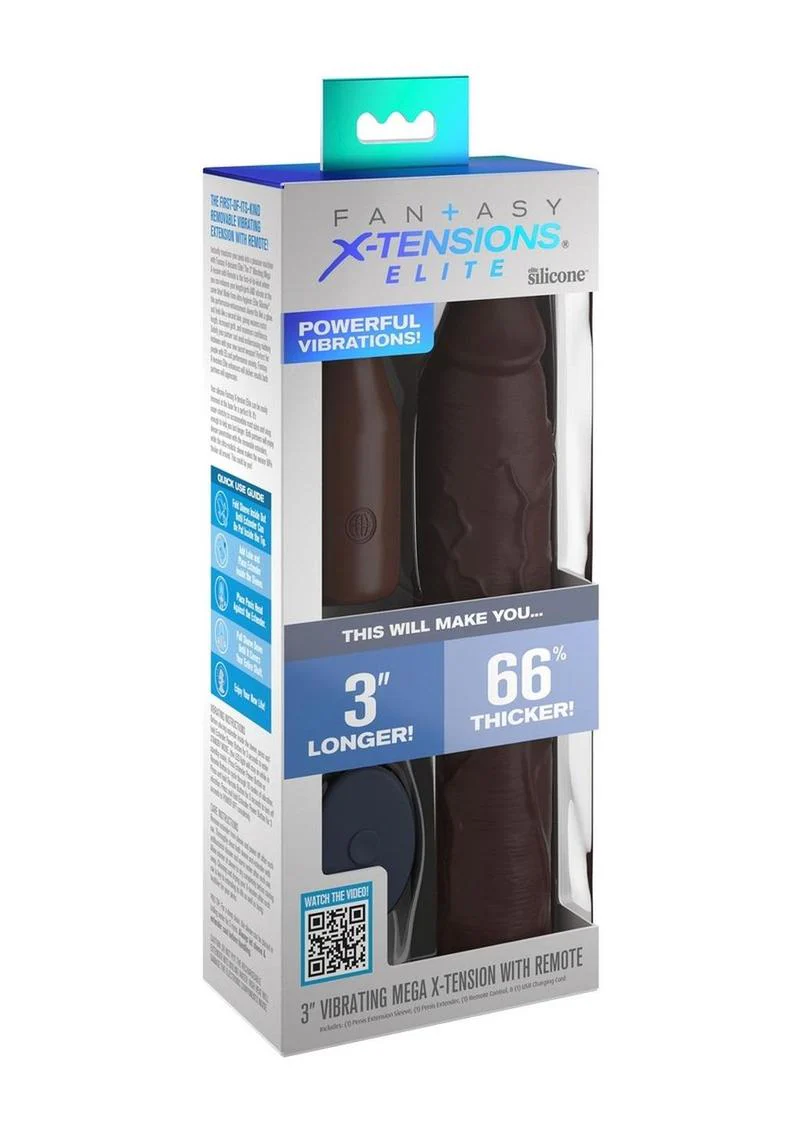 Fantasy X-Tensions Elite Silicone Vibrating 9in Sleeve with 3in Plug and Remote - Image 2