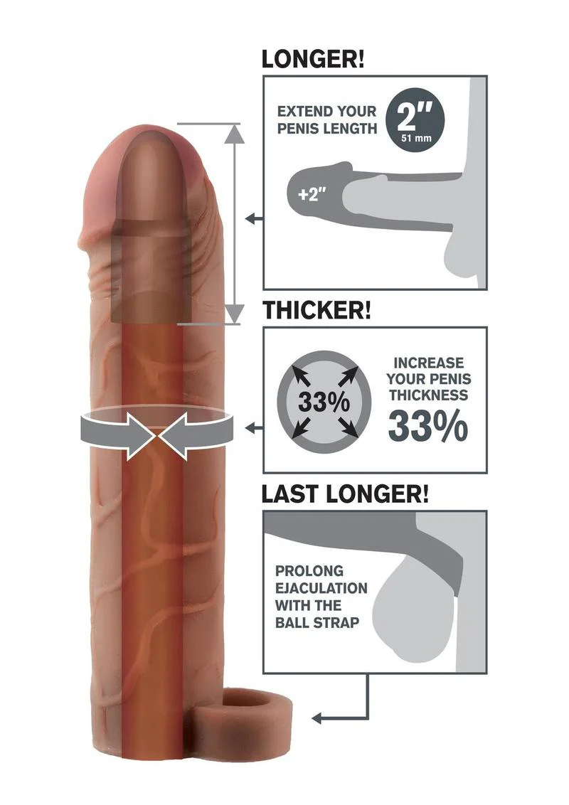 Fantasy X-Tensions Perfect 2in Extension Sleeve with Ball Strap