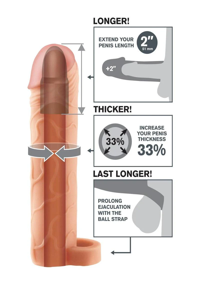 Fantasy X-Tensions Perfect 2in Extension Sleeve with Ball Strap - Image 4
