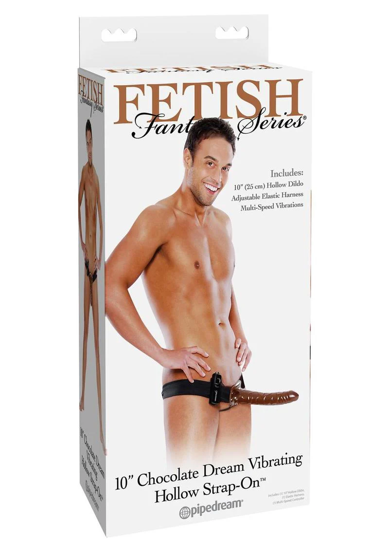 Fetish Fantasy Series Chocolate Dream Vibrating Hollow Strap-On - Image 2