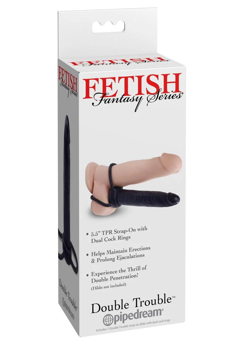 Fetish Fantasy Series Double Trouble Strapless Strap-On Dildo with Dual Cock Rings - Image 2