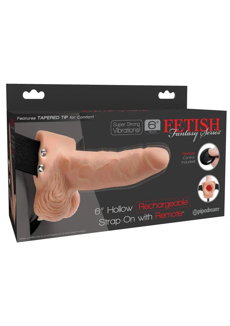Fetish Fantasy Series Hollow Rechargeable Strap-On Dildo with Balls and Harness with Remote Control - Image 2