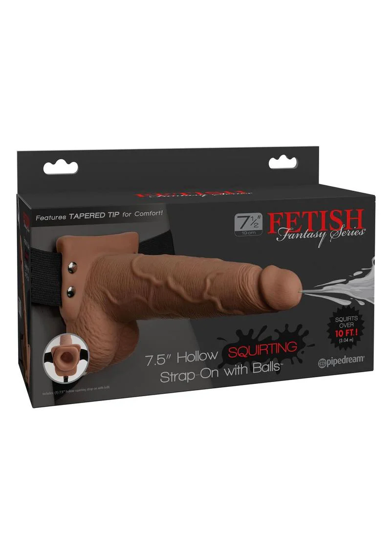 Fetish Fantasy Series Hollow Squirting Strap-On Dildo with Balls and Harness - Image 2