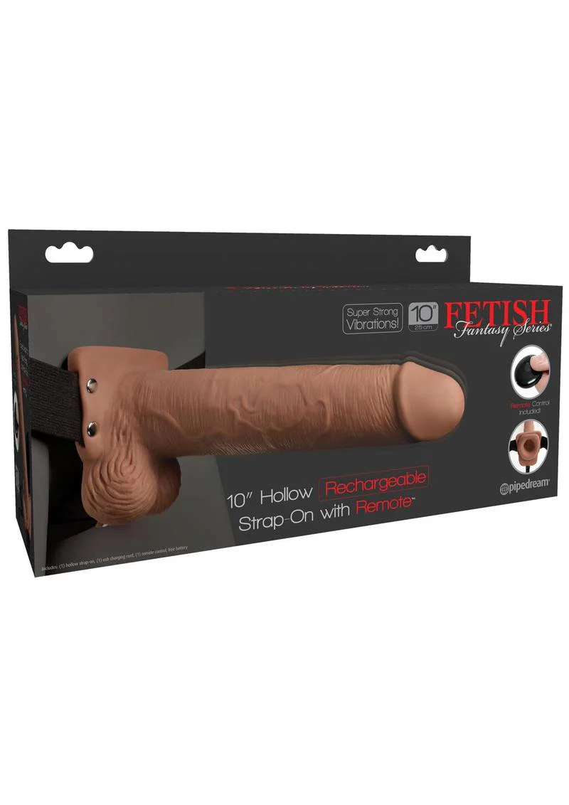 Fetish Fantasy Series Rechargeable Hollow Strap-On Dildo with Balls and Harness with Wireless Remote Control - Image 2