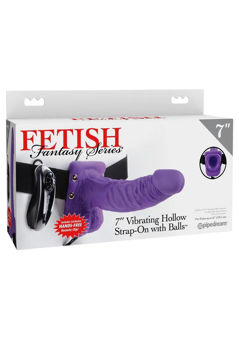 Fetish Fantasy Series Vibrating Hollow Strap-On Dildo with Balls and Harness with Remote Control - Image 5